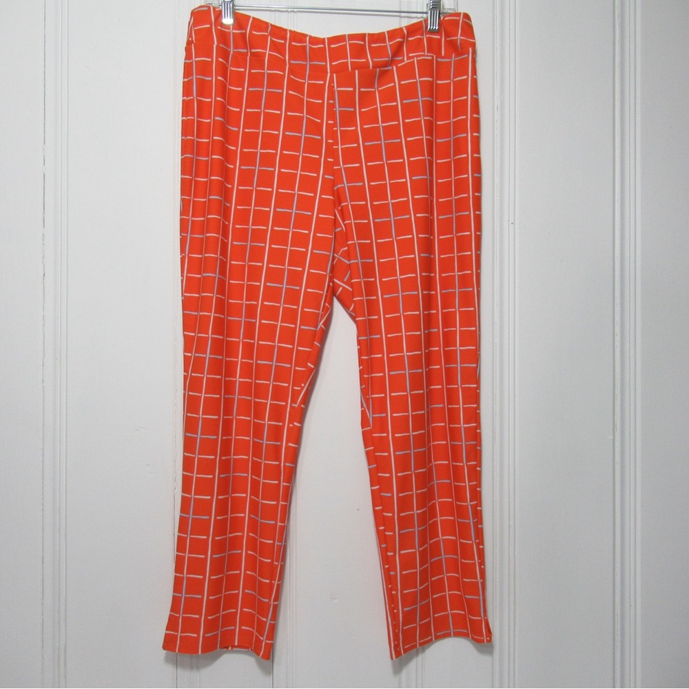 Jude Connally Lucia Orange Checkered print Pants
Size Large